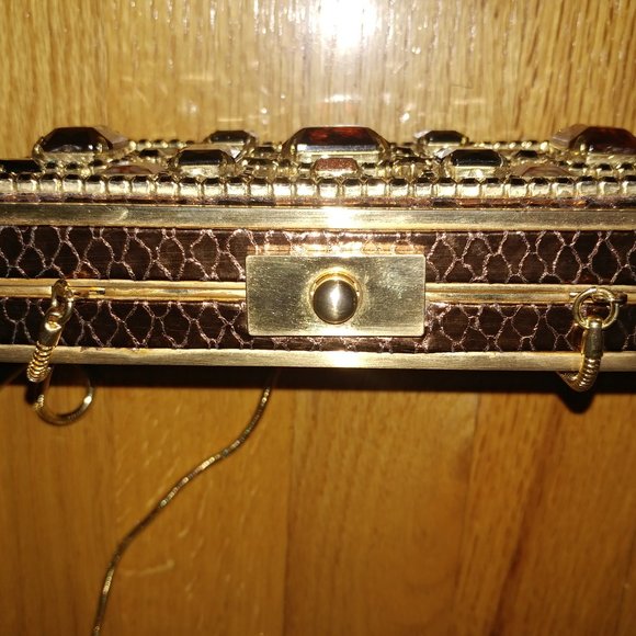 Moo Roo Purse Brown Tycoon Swarovski Crystal Gems - Picture 3 of 6